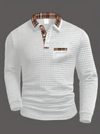 Beau | Checkered Knit Polo Shirt with Collar for Men