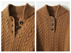 Freja | Button-Up Cable Knit Sweater with Ribbed Hem for Women