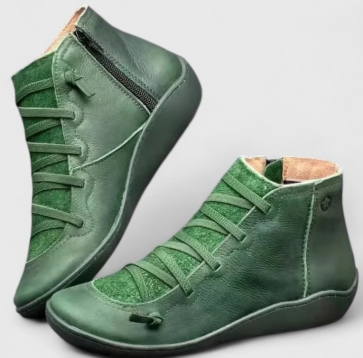 Rowena | Ribbed Ankle-Strap Boots for Women