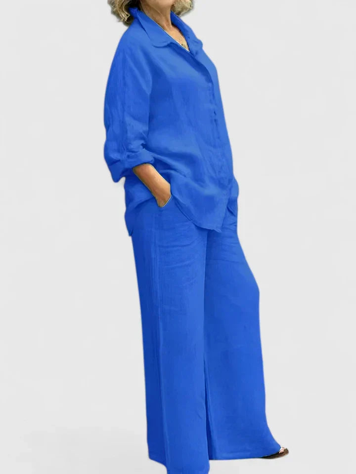 Ravena | Crew Neck Longline Two-Piece Set for Women