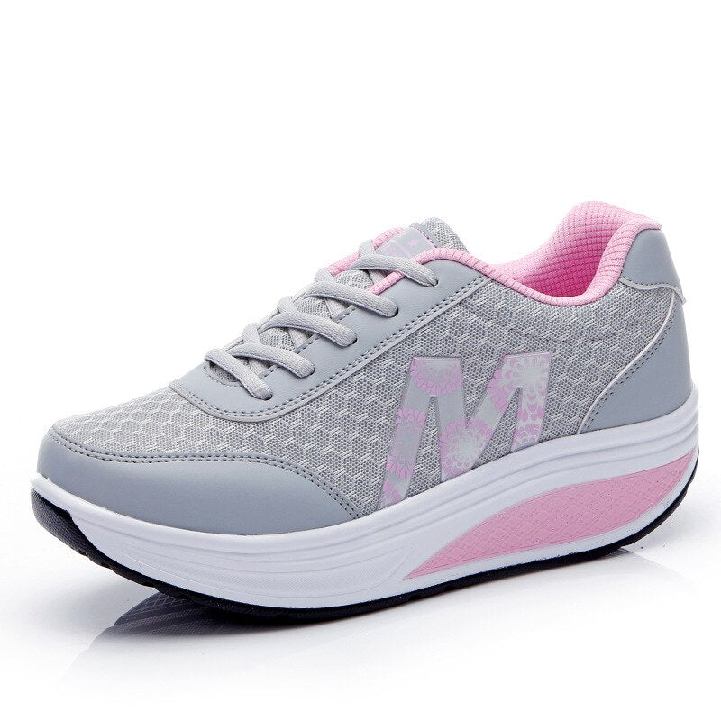 Nadyra | Knit Lace-Up Walking Sneakers for Women