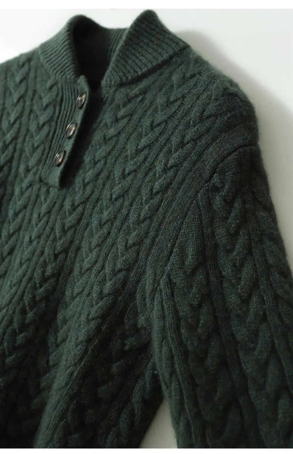 Freja | Button-Up Cable Knit Sweater with Ribbed Hem for Women