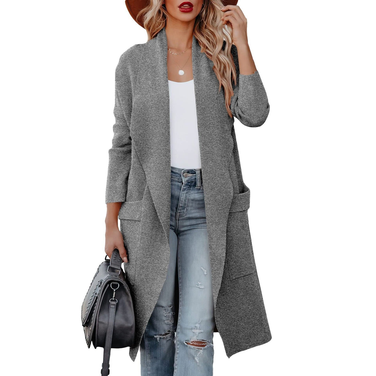 Antonia Longline Open-Front Cardigan for Women