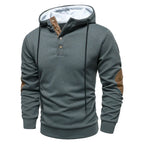 Frederik | Hooded Button-Neck Ribbed Sweater for Men