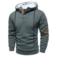 Frederik | Hooded Button-Neck Ribbed Sweater for Men