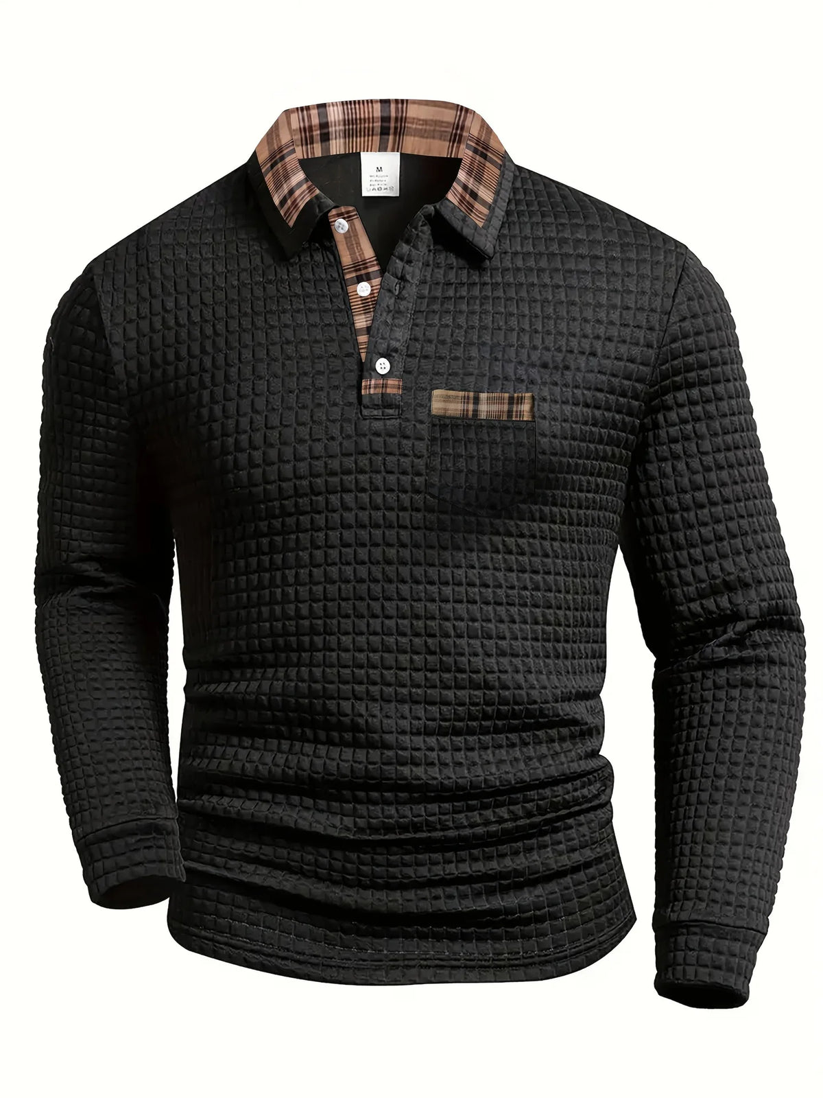 Beau | Checkered Knit Polo Shirt with Collar for Men