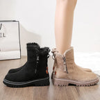 Franka | Stretch-Fit Ribbed Ankle Boots with Cushioned Sole for Women