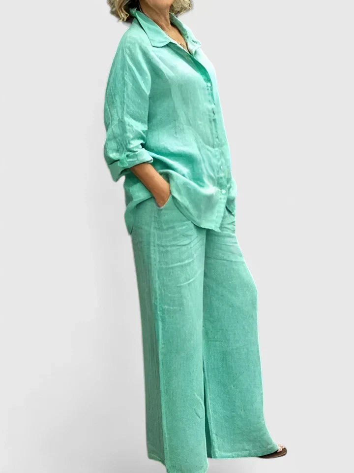 Ravena | Crew Neck Longline Two-Piece Set for Women