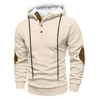 Frederik | Hooded Button-Neck Ribbed Sweater for Men