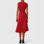 Pearl | Draped Asymmetric Sleeveless Midi Dress for Women