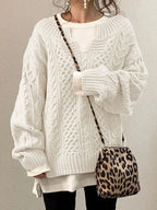 Leentje | V-Neck Cable Knit Sweater for Women