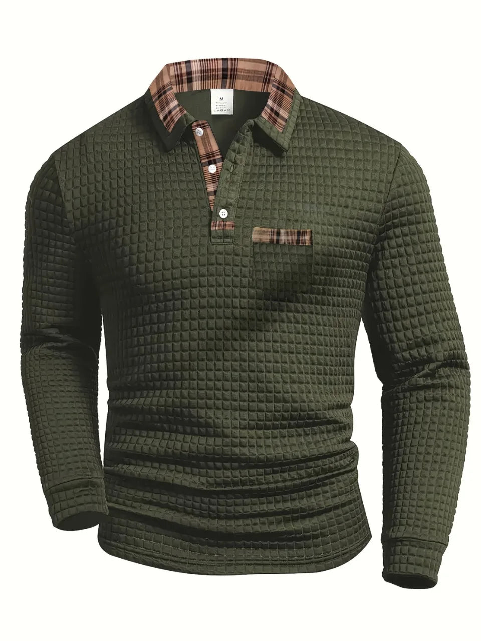 Beau | Checkered Knit Polo Shirt with Collar for Men