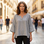 Sable | Women's Relaxed-Fit Blouse V-Neck Long Sleeve Casual