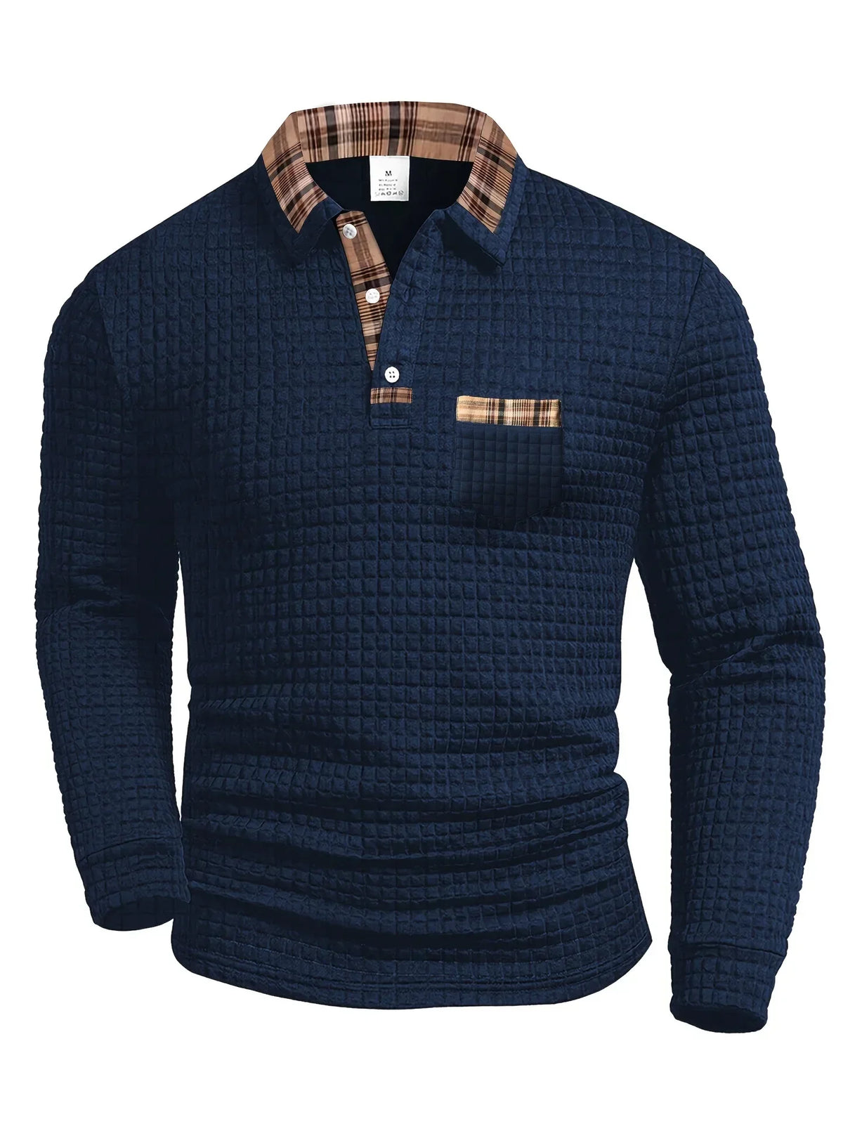 Beau | Checkered Knit Polo Shirt with Collar for Men