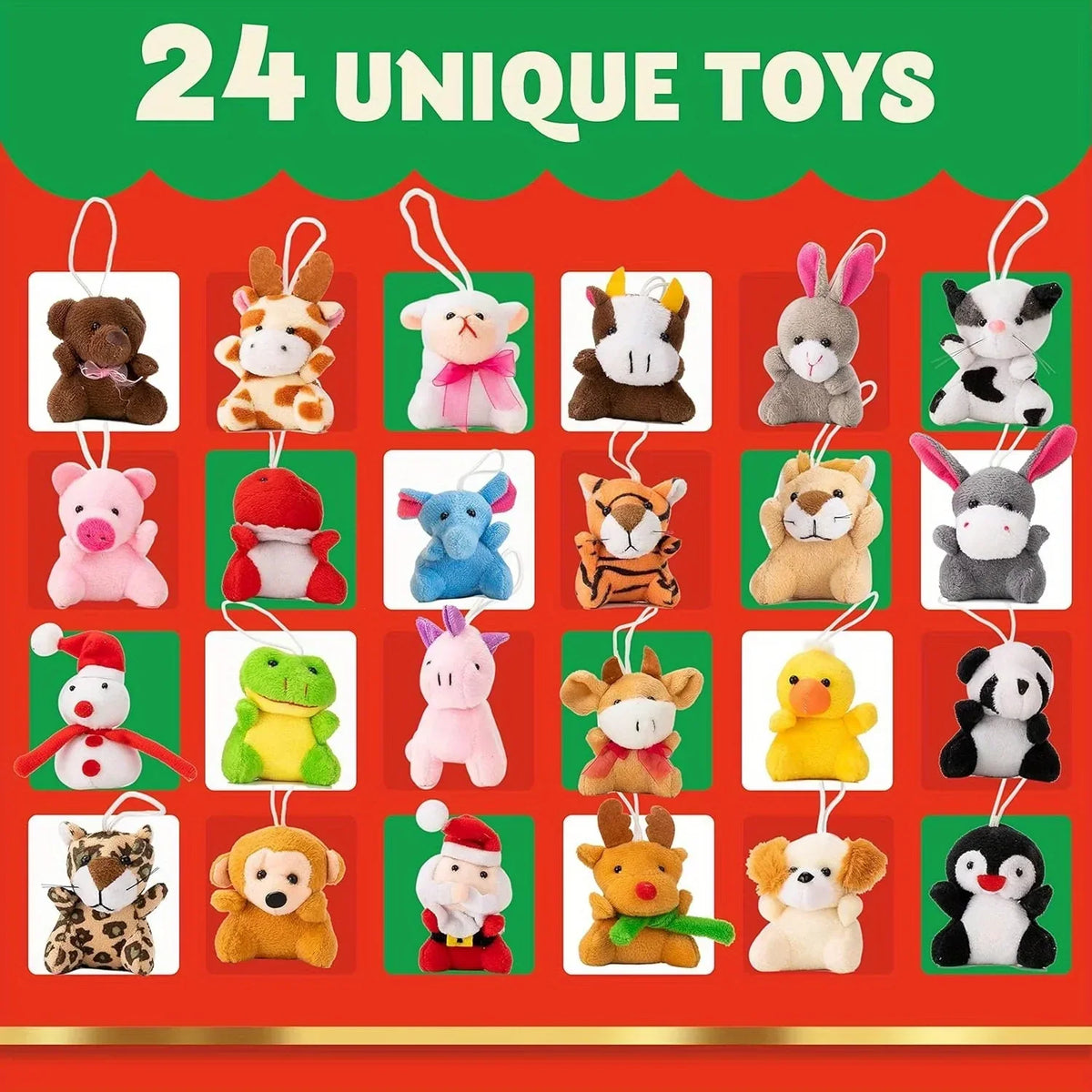 CHILDREN'S ADVENT CALENDAR – 24 MINI PLUSH TOYS