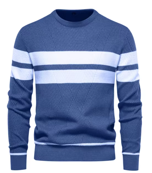 Viktor | Herringbone Crew Neck Sweater for Men