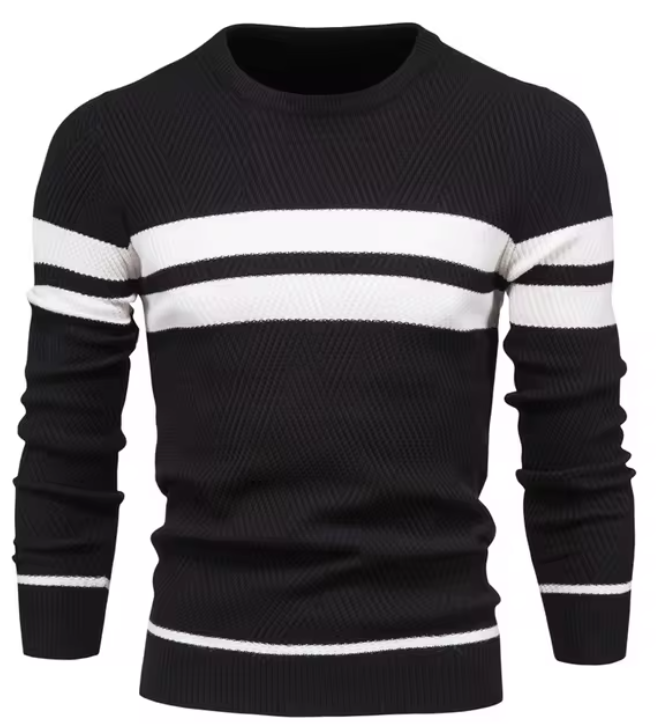 Viktor | Herringbone Crew Neck Sweater for Men
