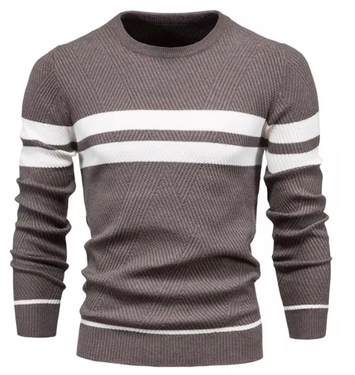 Viktor | Herringbone Crew Neck Sweater for Men
