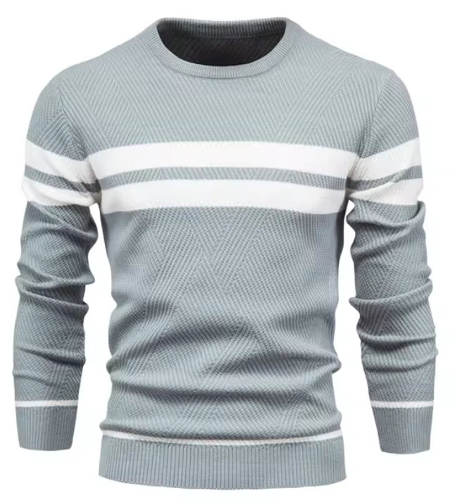 Viktor | Herringbone Crew Neck Sweater for Men
