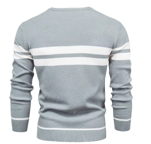Viktor | Herringbone Crew Neck Sweater for Men