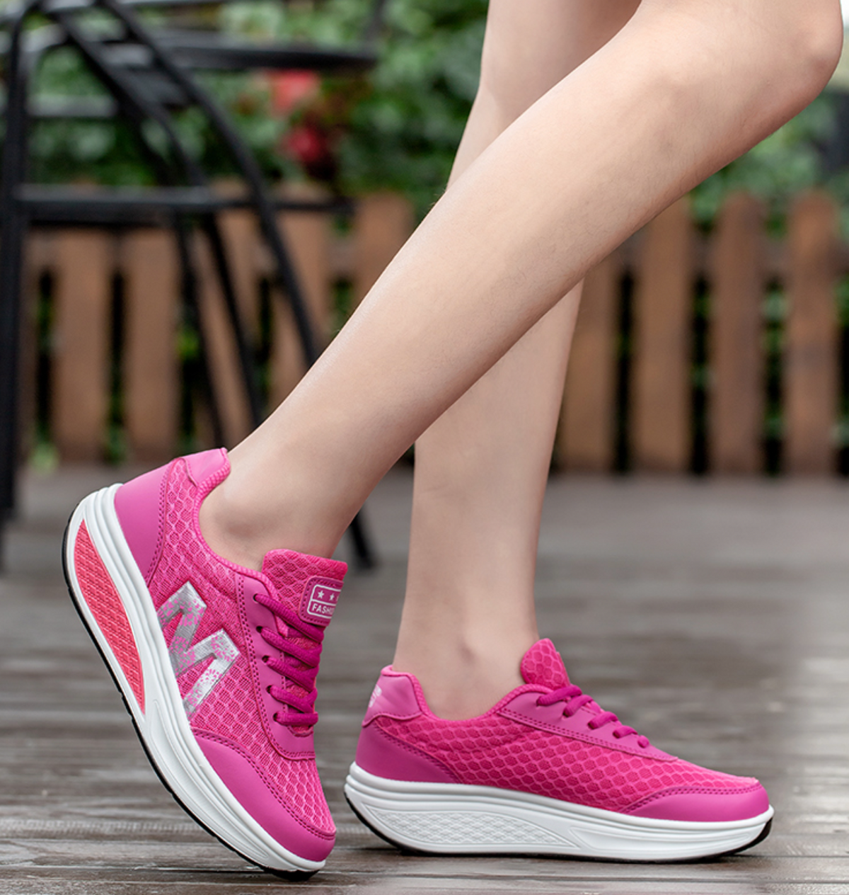 Nadyra | Knit Lace-Up Walking Sneakers for Women