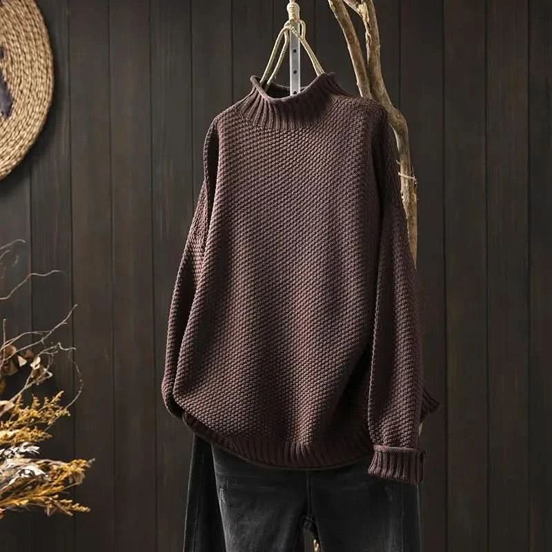 Nadette | Ribbed Crew Neck Longline Sweater for Women