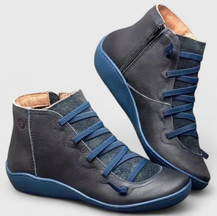 Rowena | Ribbed Ankle-Strap Boots for Women