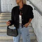 Nadeleen | Open-Front Bomber Jacket with Stand Collar for Women