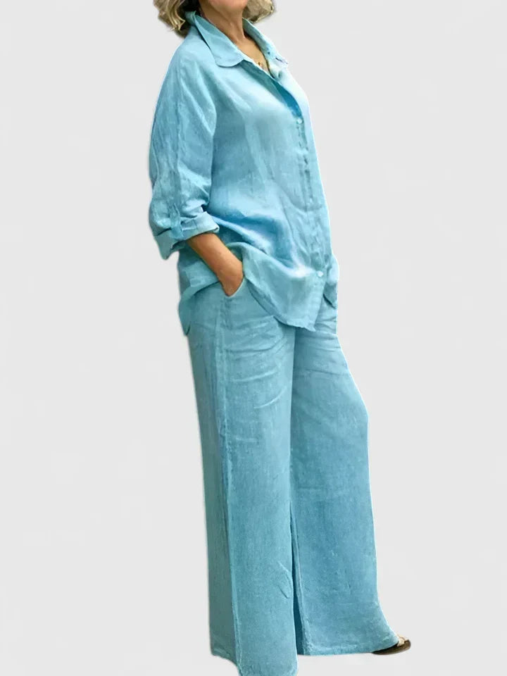 Ravena | Crew Neck Longline Two-Piece Set for Women