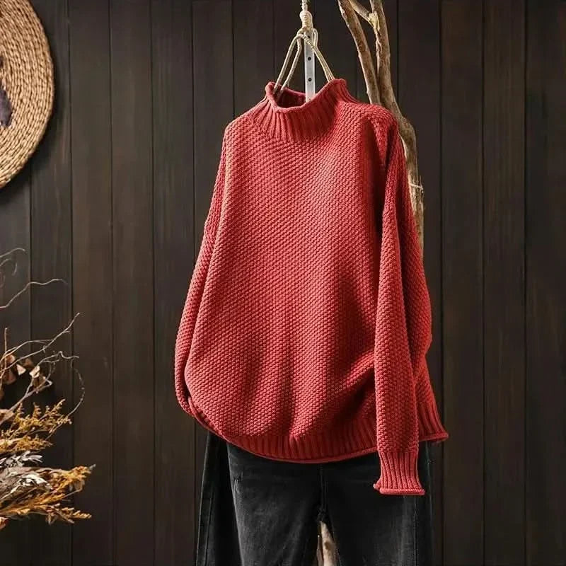 Nadette | Ribbed Crew Neck Longline Sweater for Women