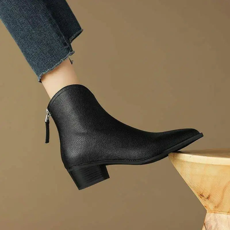 Nadalind | Sleek Ankle Boots with Block Heel for Women