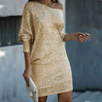 Talissena | Off-Shoulder Sequin Batwing Mini Dress for Women