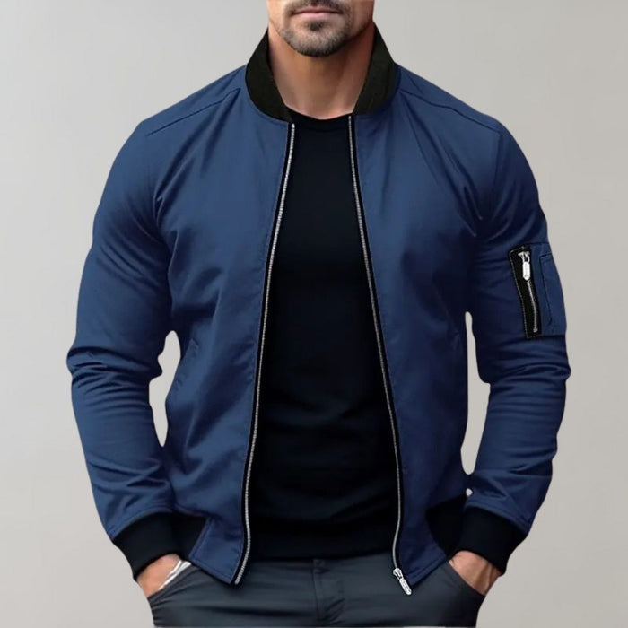Sander | Ribbed Trim Bomber Jacket for Men