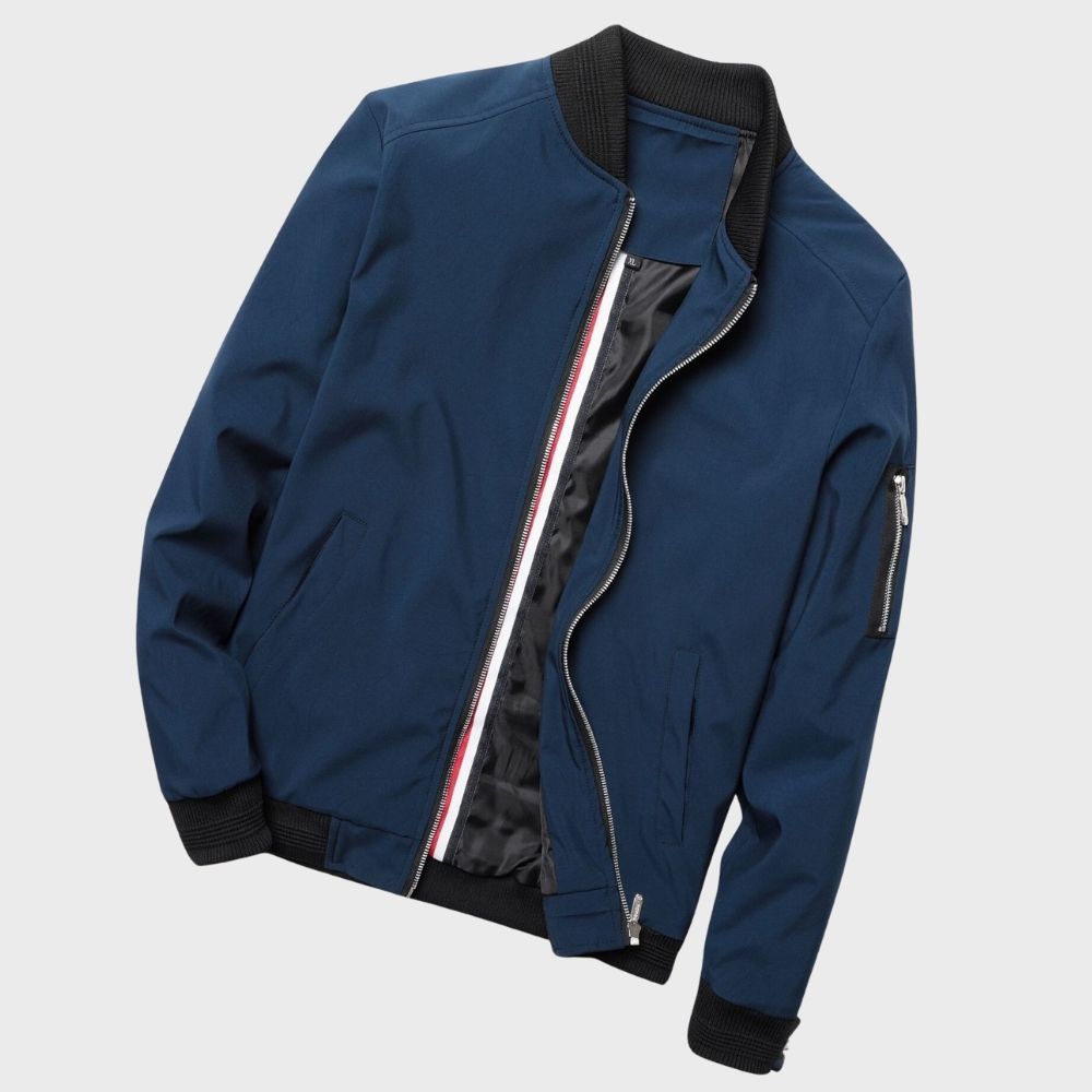 Sander | Ribbed Trim Bomber Jacket for Men
