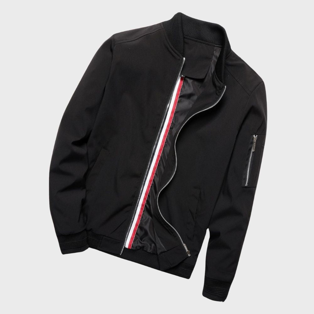 Sander | Ribbed Trim Bomber Jacket for Men