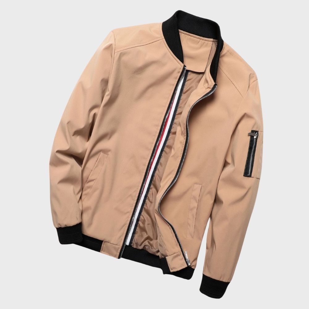 Sander | Ribbed Trim Bomber Jacket for Men