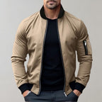 Sander | Ribbed Trim Bomber Jacket for Men