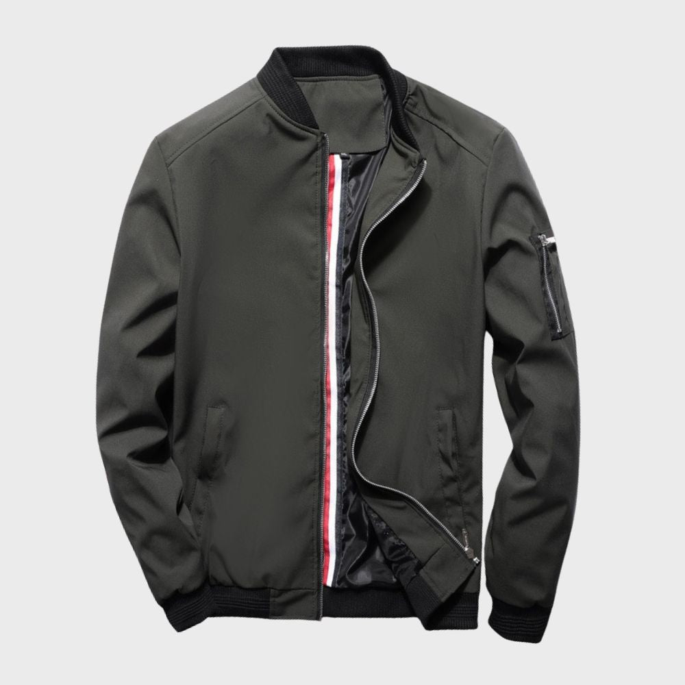 Sander | Ribbed Trim Bomber Jacket for Men