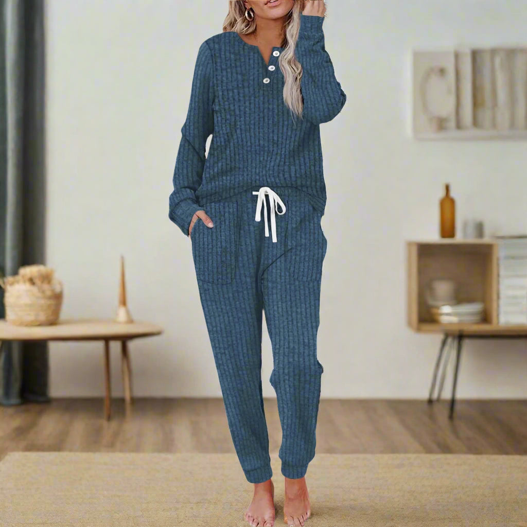 Ruth | Drawstring High-Waist Two Piece Lounge Set for Women