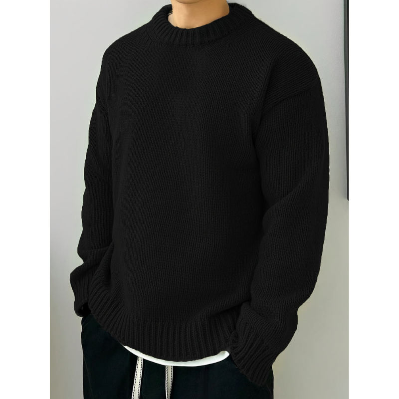 Henrik | Ribbed Crew Neck Sweatshirt for Men