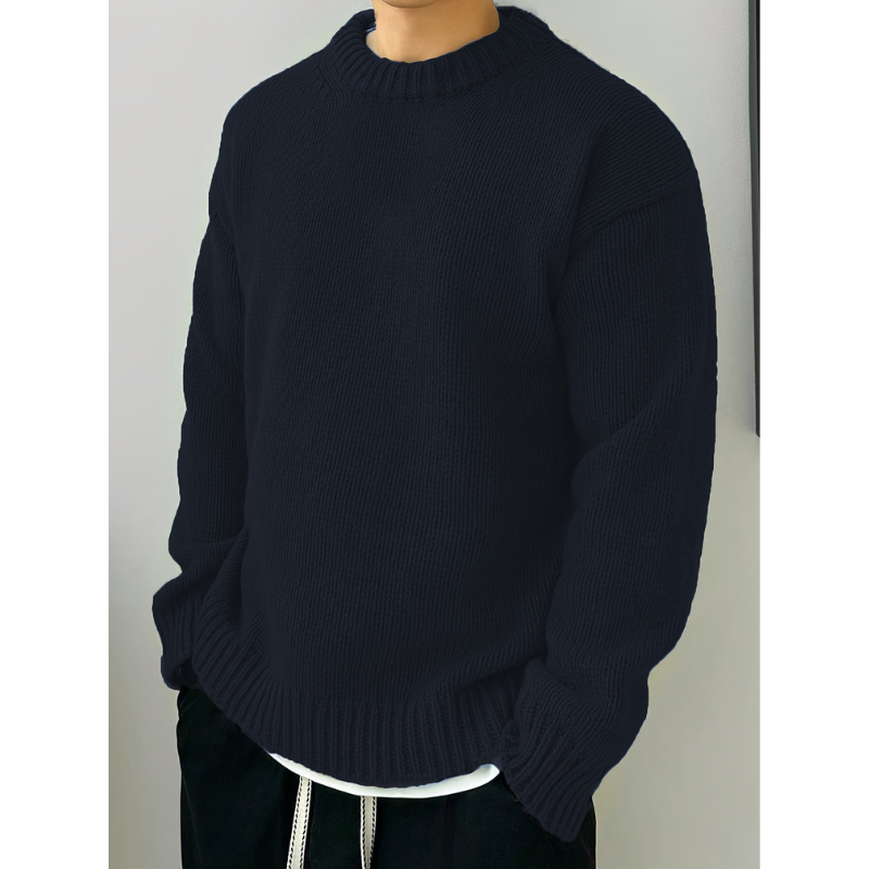 Henrik | Ribbed Crew Neck Sweatshirt for Men