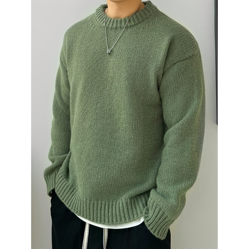 Henrik | Ribbed Crew Neck Sweatshirt for Men