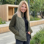 Leontine Patchwork Quilted Puffer Jacket for Women