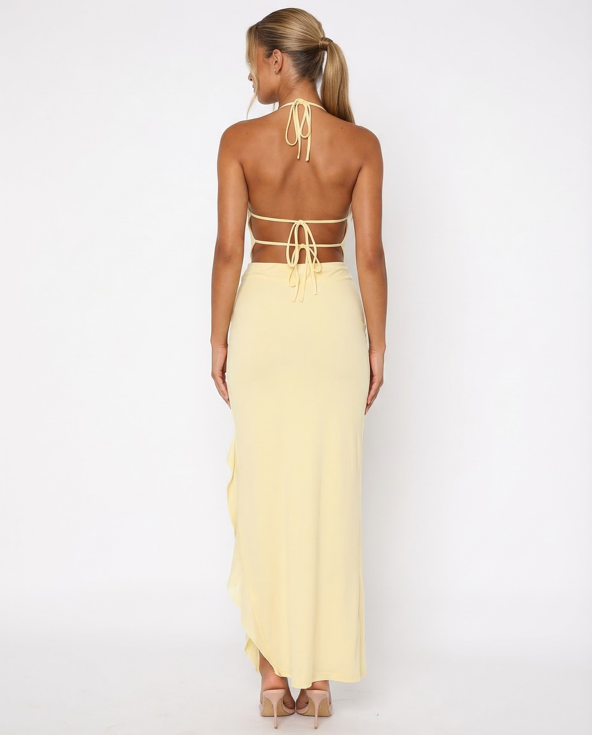 Marisabel | Plunge Neckline Ruffle Maxi Dress for Women