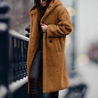 Runa | Oversized Teddy Hooded Jacket with Drawstring for Women