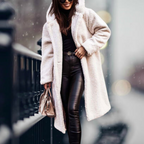 Runa | Oversized Teddy Hooded Jacket with Drawstring for Women