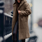 Runa | Oversized Teddy Hooded Jacket with Drawstring for Women