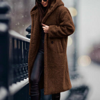 Runa | Oversized Teddy Hooded Jacket with Drawstring for Women