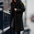 Runa | Oversized Teddy Hooded Jacket with Drawstring for Women