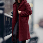 Runa | Oversized Teddy Hooded Jacket with Drawstring for Women